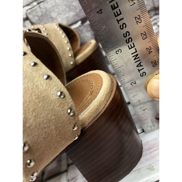 Givenchy Taupe Suede Leather Elegant Heel Studded Sandals Women sz 38EU/7.5M US - Picture 11 of 16